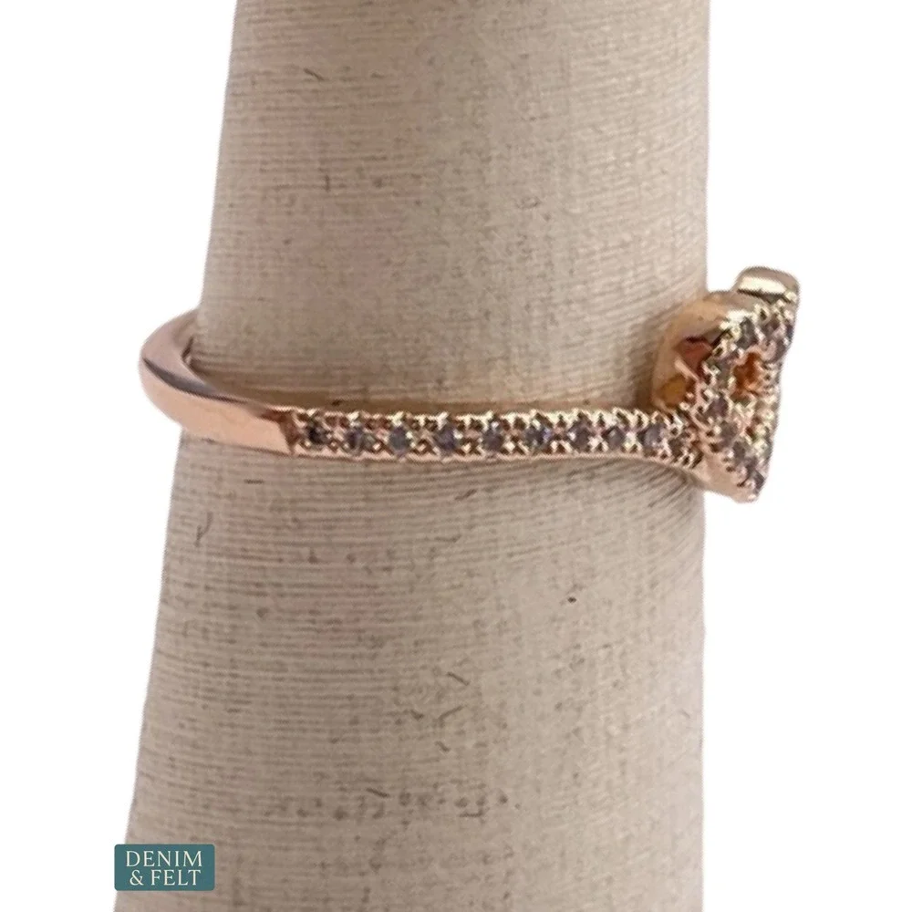 NEW Pandora Wishbone Sparkling Heart Ring Romantic Size 5